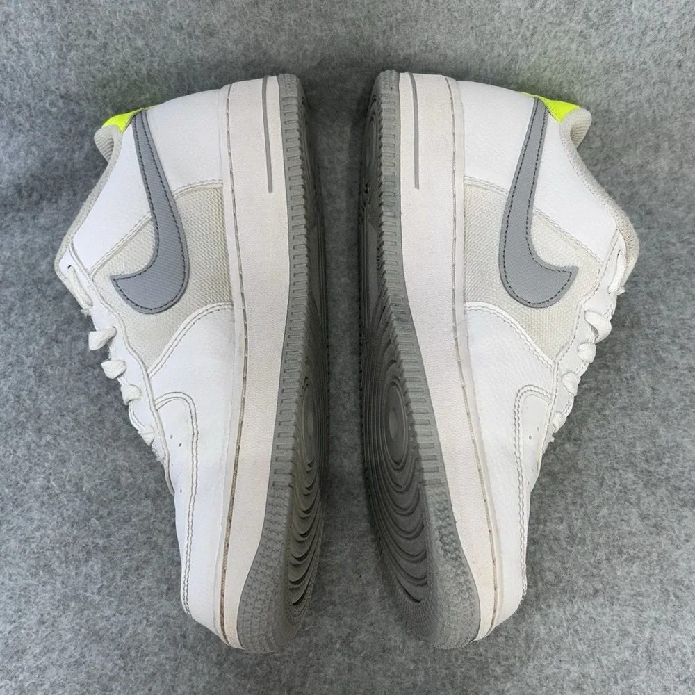 Nike Air Force 1 Low GS White Grey Volt Youth 7Y FN3875-101‎ Shoes